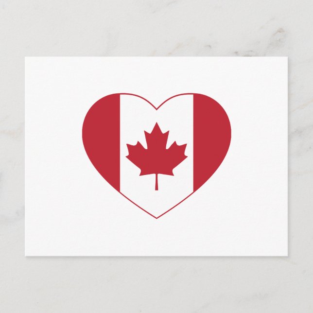 Postal cardíaca de bandera de Canadá (Anverso)