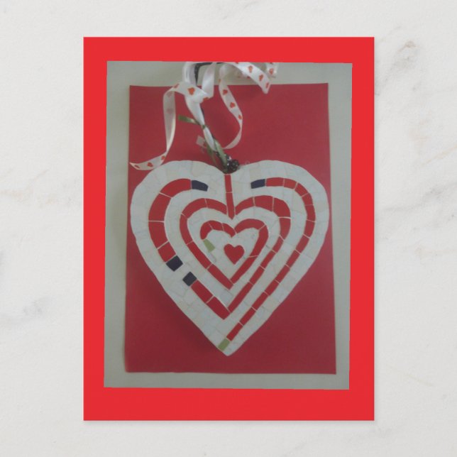 Postal cardiaca Laberinto Mosaic DIY (Anverso)