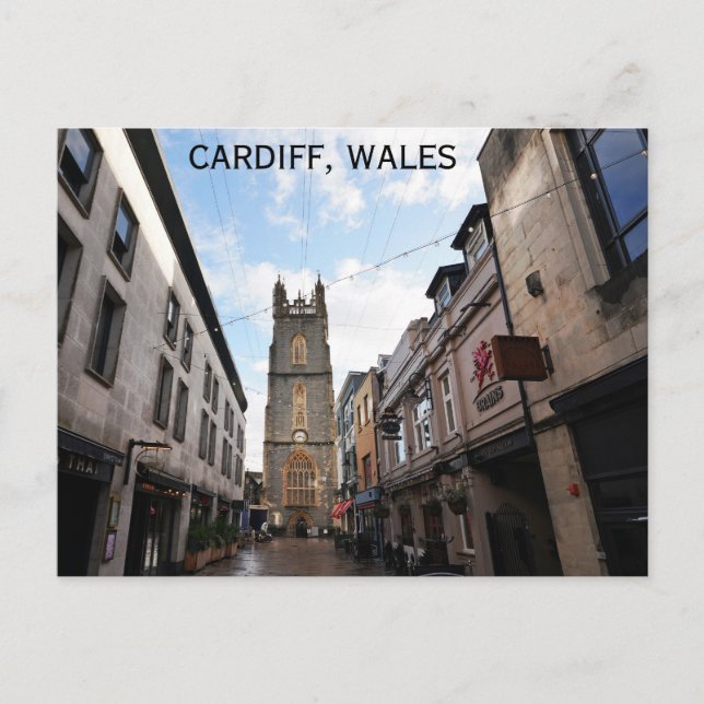 Postal Cardiff Wales Welsh Travel Photo (Anverso)