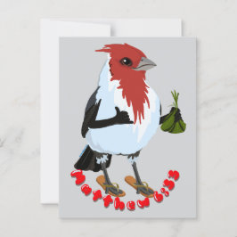 Postal CARDINAL DE CRESTA ROJA DE HAWAI—versículo de la B