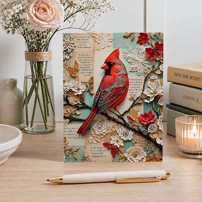 Postal Cardinal Mixed Media (Subido por el creador)