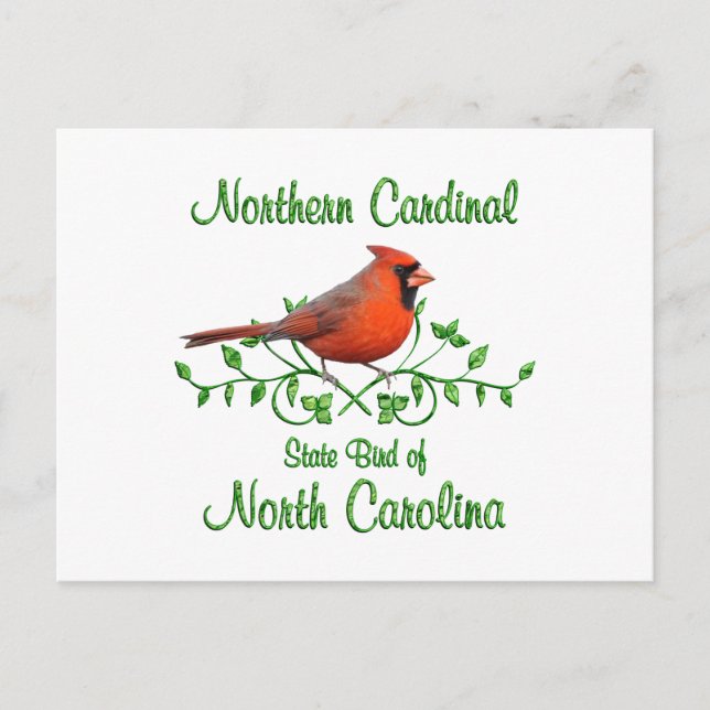 Postal Cardinal North Carolina Bird (Anverso)
