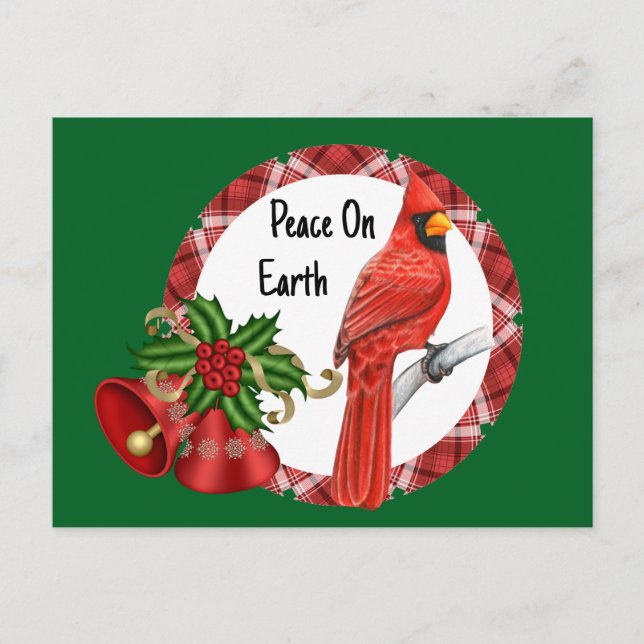 Postal Cardinal rojo de vacaciones (Anverso)