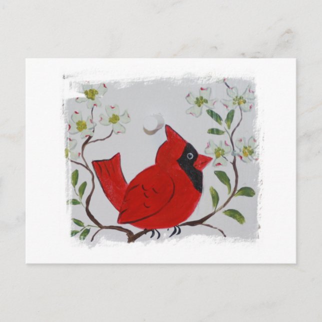 Postal Cardinal y dogwood (Anverso)