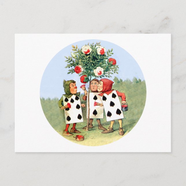 Postal Cardmen de la Reina de los Corazones pintando a lo (Anverso)