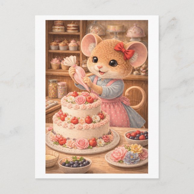 Postal Career Mouse as Cake Decorator (Anverso)