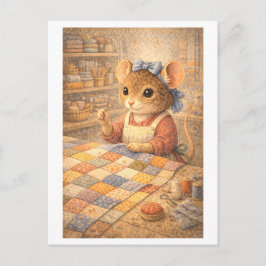 Postal Career Mouse as Quilter