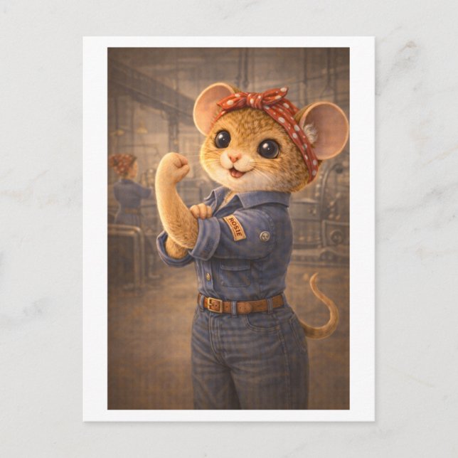 Postal Career Mouse as Rosie the Riveter (Anverso)