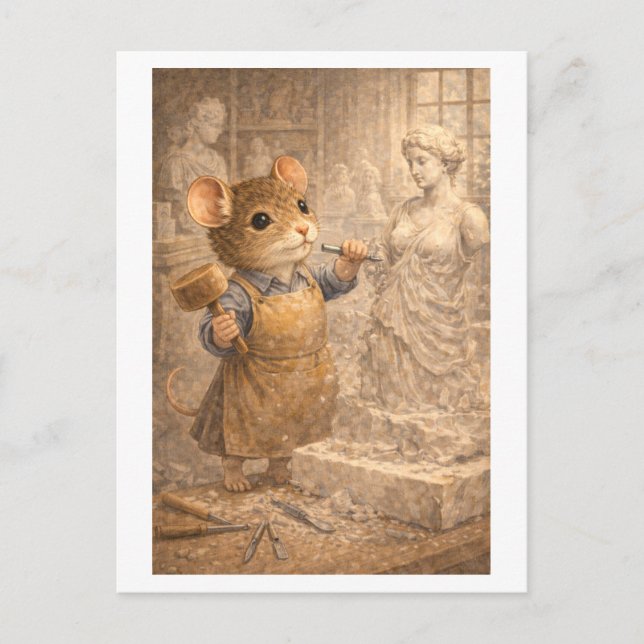 Postal Career Mouse as Sculptor (Anverso)
