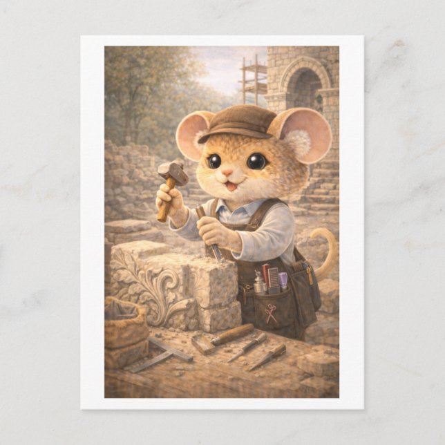 Postal Career Mouse as Stone Mason (Anverso)