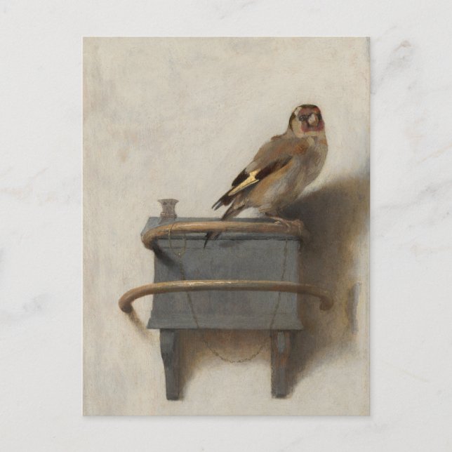 Postal Carel Fabritius, Bella Artes del Goldfinch - s. XV (Anverso)