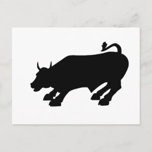 Postal Cargando el toro negro de Wall Street