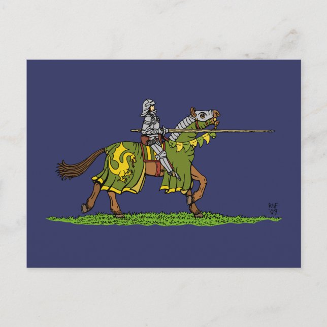 Postal Cargando Knight medieval (Anverso)