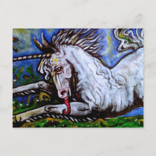 Postal Cargando Unicornio.