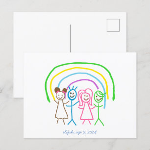 Postal Cargar los dibujos de los niños convierte los dibu