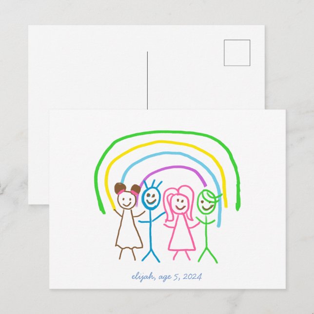 Postal Cargar los dibujos de los niños convierte los dibu (Anverso / Reverso)