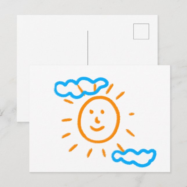 Postal Cargar los dibujos de los niños convierte los dibu (Anverso / Reverso)