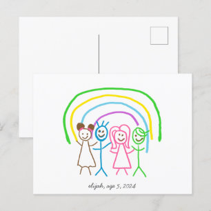 Postal Cargar los dibujos de los niños convierte los dibu