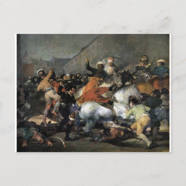 Postal Cargo del Mamelukes por Francisco Goya (Anverso)