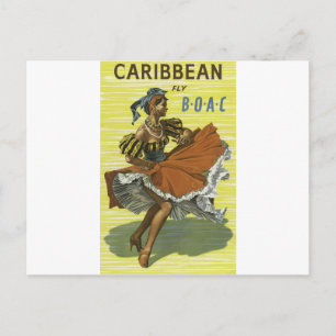 Postal Caribe de viajes de vintage