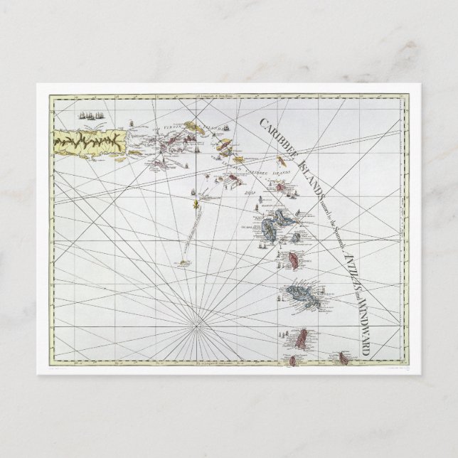 POSTAL CARIBE: MAPA, 1775 (Anverso)