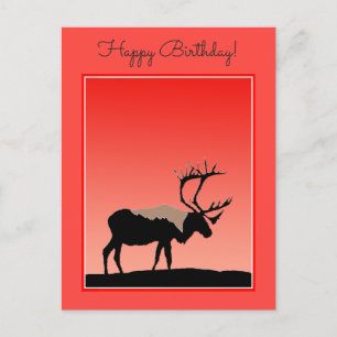 Postal Caribou at Sunset - Arte original de la vida salva