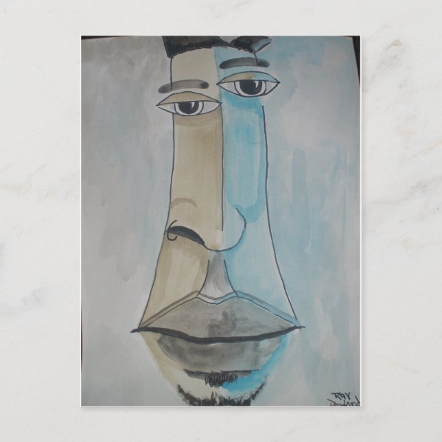 Postal Caricatura de arte pop afroamericano (Anverso)