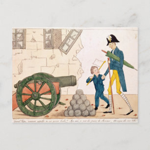 Postal Caricatura de Carlos X y Henri duque de