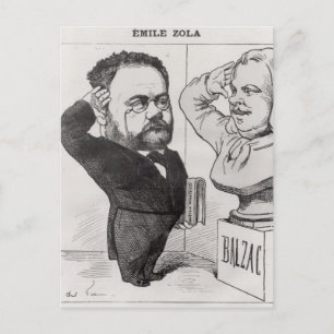 Postal Caricatura de Emile Zola