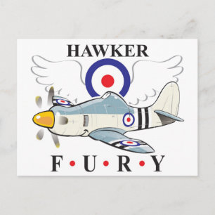 Postal caricatura de furia de halcón