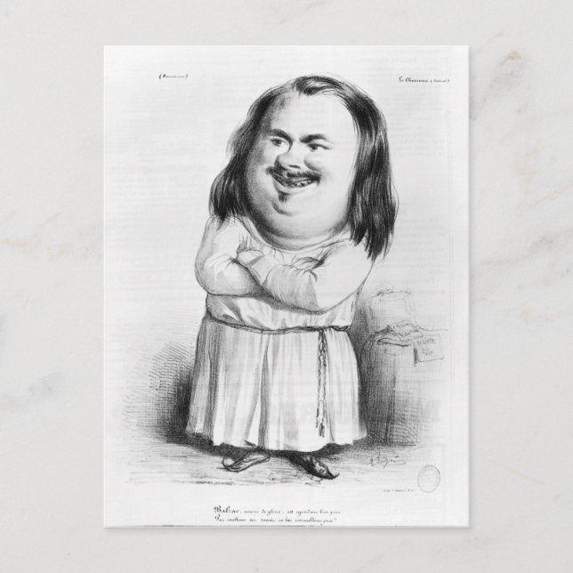 Postal Caricatura de Honore de Balzac (Anverso)