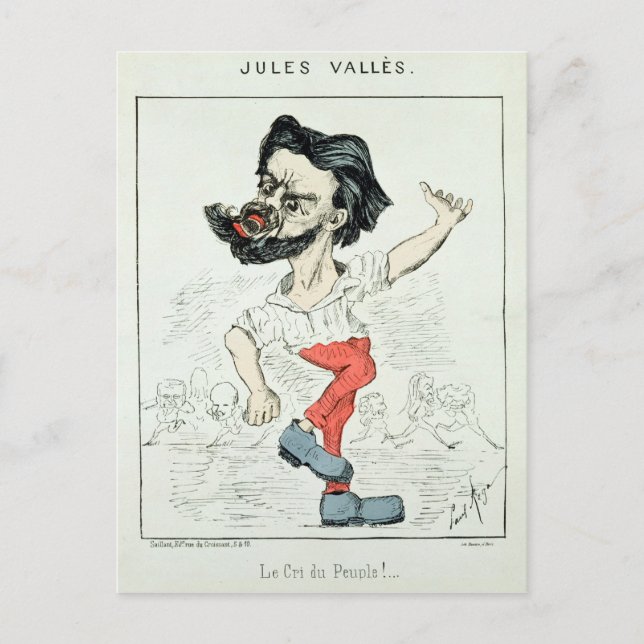 Postal Caricatura de Jules Valles (Anverso)