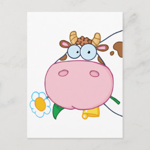 Postal Caricatura de la cabeza de vaca