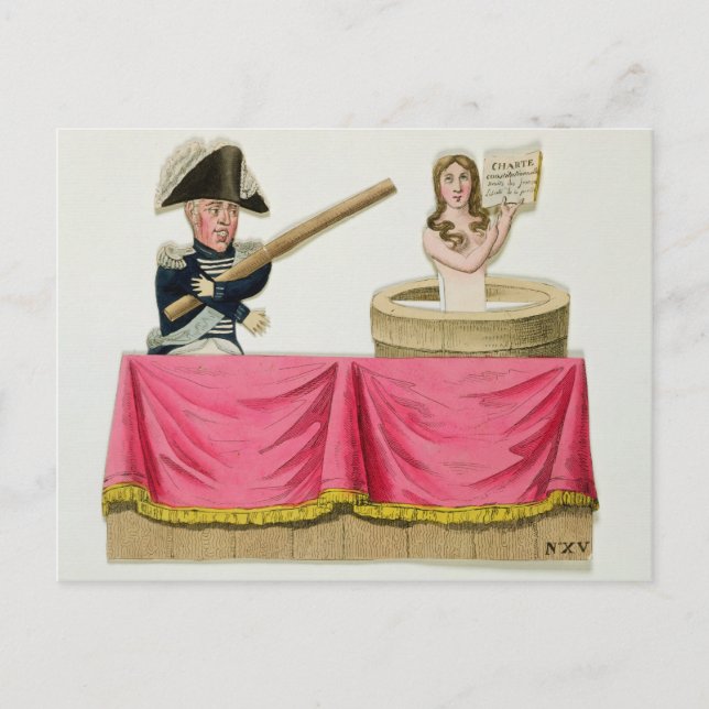 Postal Caricatura de la Carta Constitucional (Anverso)