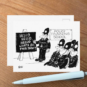 Postal Caricatura de la Escuela de Formación Policial