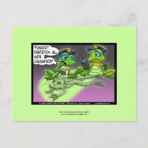 Postal Caricatura de la policía de homicidios de ranas en