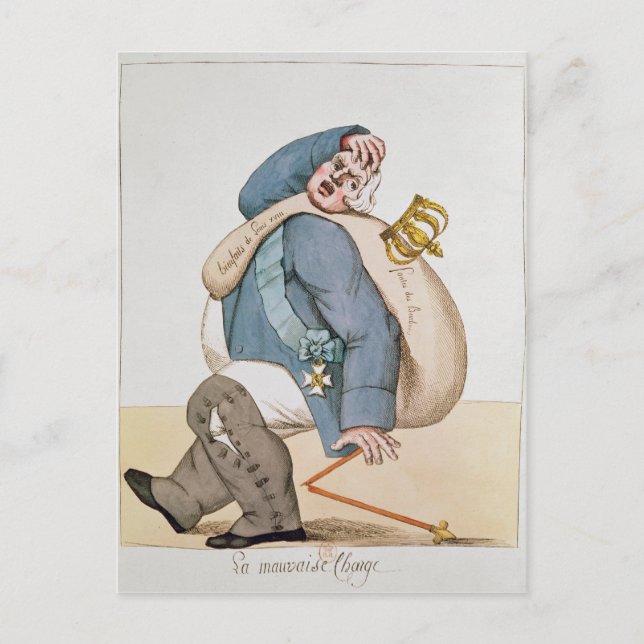 Postal Caricatura de Luis XVIII 1815 (Anverso)