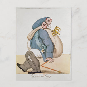 Postal Caricatura de Luis XVIII 1815