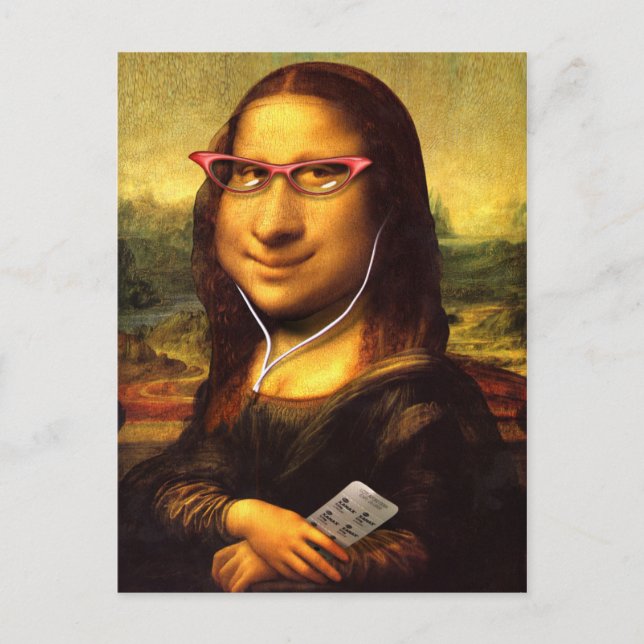 Postal Caricatura de Mona Lisa (Anverso)