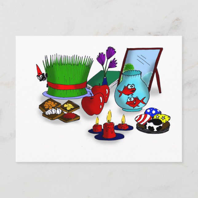 Postal Caricatura de Noruz (Anverso)