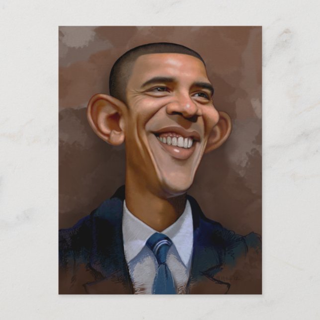 Postal Caricatura de Obama (Anverso)