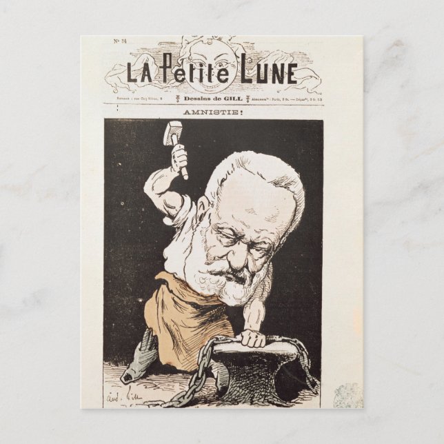 Postal Caricatura de Victor Hugo (Anverso)