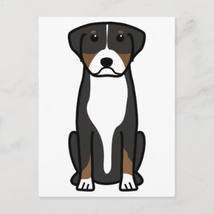 Postal Caricatura del perro de la montaña suiza