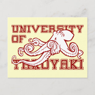 Postal Caricatura del pulpo japonés de la Universidad de 