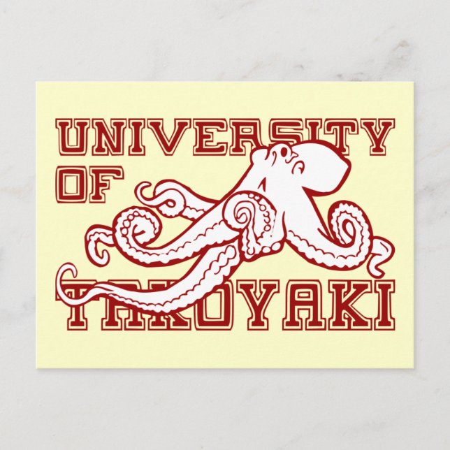 Postal Caricatura del pulpo japonés de la Universidad de  (Anverso)