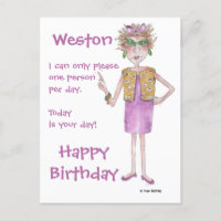 Caricatura pintada por Stern Lady Postcar