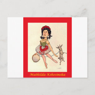 Postal Caricatura rusa de baloncesto ~ Mathilda Kshesinsk