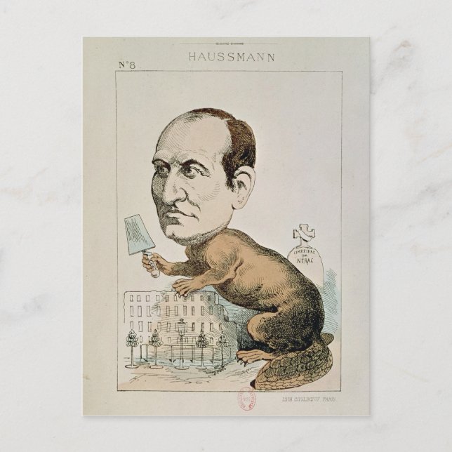 Postal Caricature of Baron Georges Eugene Haussmann (Anverso)