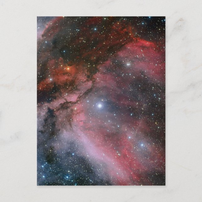 Postal Carina Nebula en torno a la estrella del Wolf Raye (Anverso)