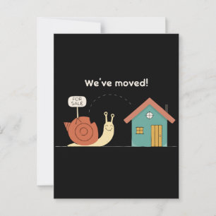 Postal Cariñoso Caracol "Nos hemos mudado" Divertido Anun